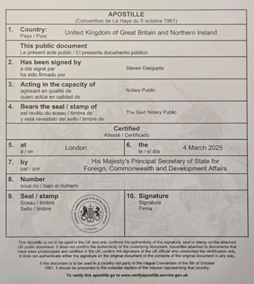 Albania apostille