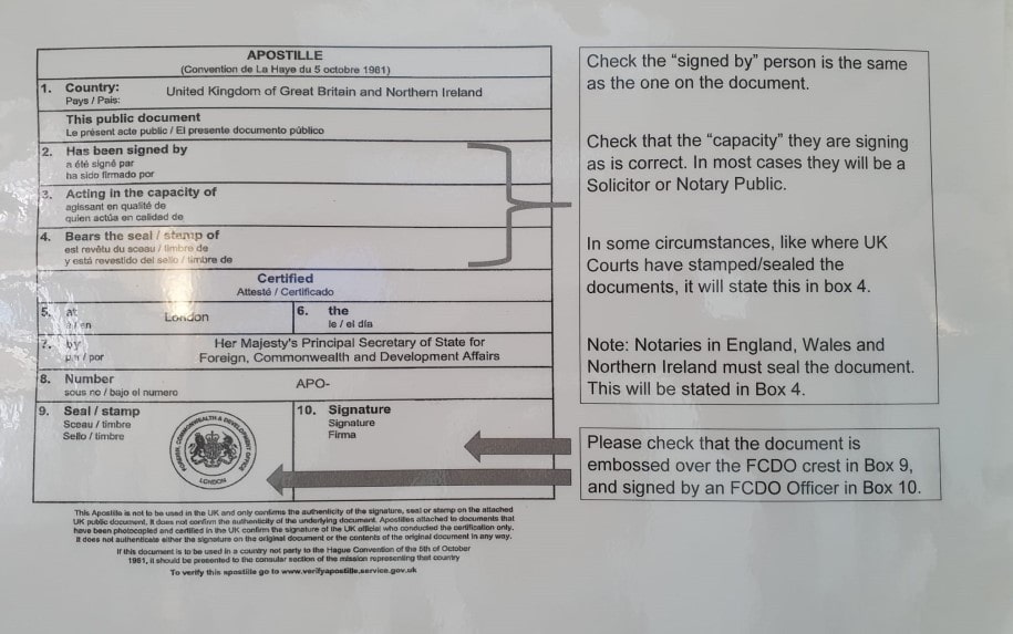 Apostille stamp explained for UK documents